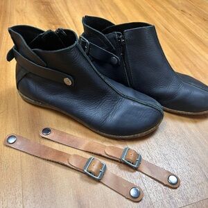 Gabriela Ephrem Women’s Elegant Black Leather Ankle Booties Size 37